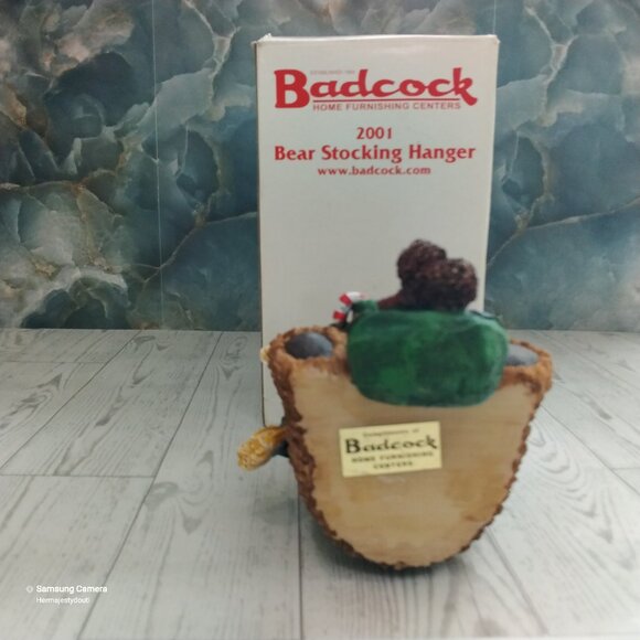 Collectible Vintage 2001 Christmas Bear Stocking Hearth Mantle Hanger Decor NIB - Picture 2 of 4